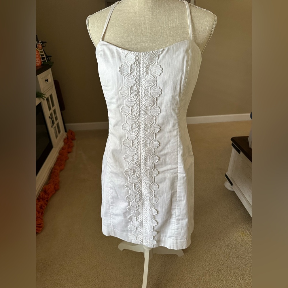 Lilly Pulitzer White Dress with Pink Label